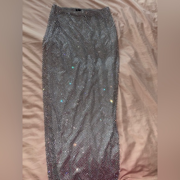 Windsor Cue The Sparkle Rhinestone Fishnet Maxi Skirt Brand New with Tags- Small - Picture 4 of 9